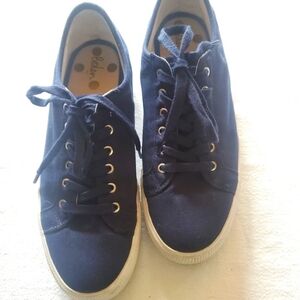 Boden Canvas Platform Rainbow Striped Plimsolls Sz. 41 (10) Sneakers